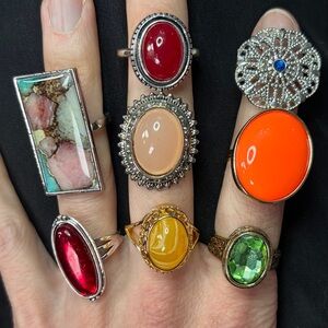 Costume Jewelry Ring Lot of 8